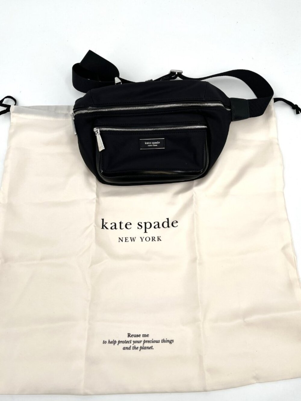 Kate Spade Sam Icon KSNYL Nylon Medium Belt Bag ~NWOT~ Black